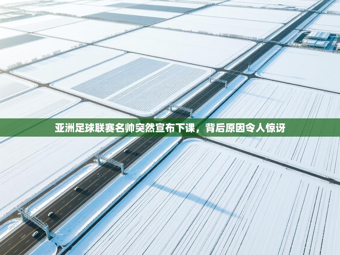 亚洲足球联赛名帅突然宣布下课，背后原因令人惊讶